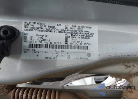 2015 Ford Focus S from USA, damaged, VIN 1FADP3E27FL338503